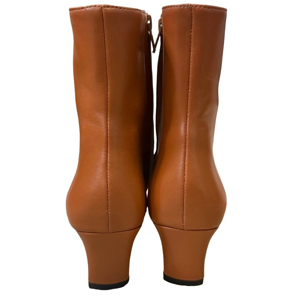 STAUD Wally Tan Nappa Leather Pointed Toe Kitten Heel Ankle Boots Size 39 / 9 - Picture 4 of 14